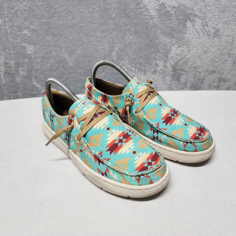 Ariat Hilo Slip On Shoes Womens Size 8 Turquoise Western Aztec Saddle Blanket - Picture 3 of 11